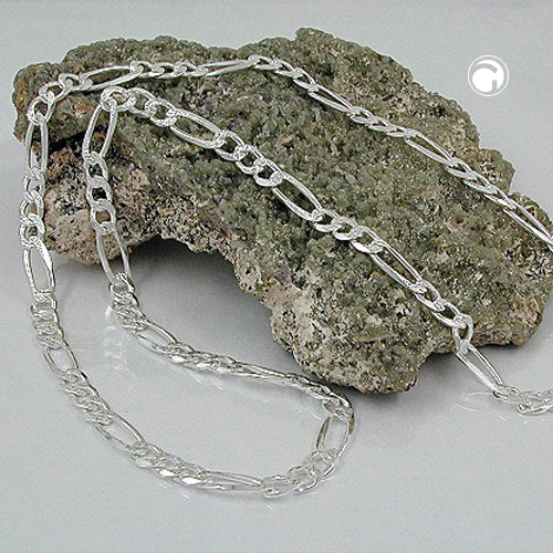 Amberta Unisex Platte Figaro Halskettingen van 925 Sterling Zilver