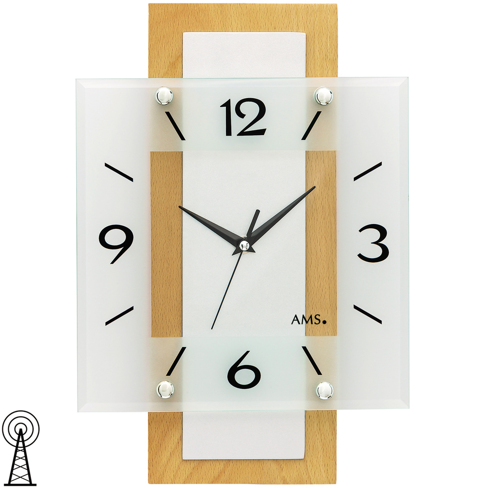Funk Wanduhr Lautlos Eckig