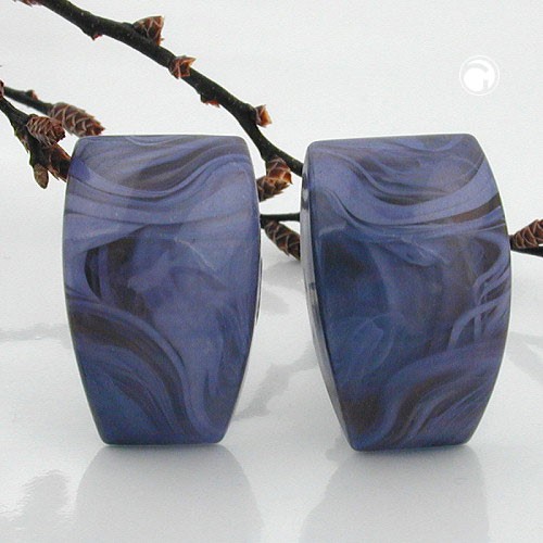 Ohrring Trapez jeansblau-marmoriert