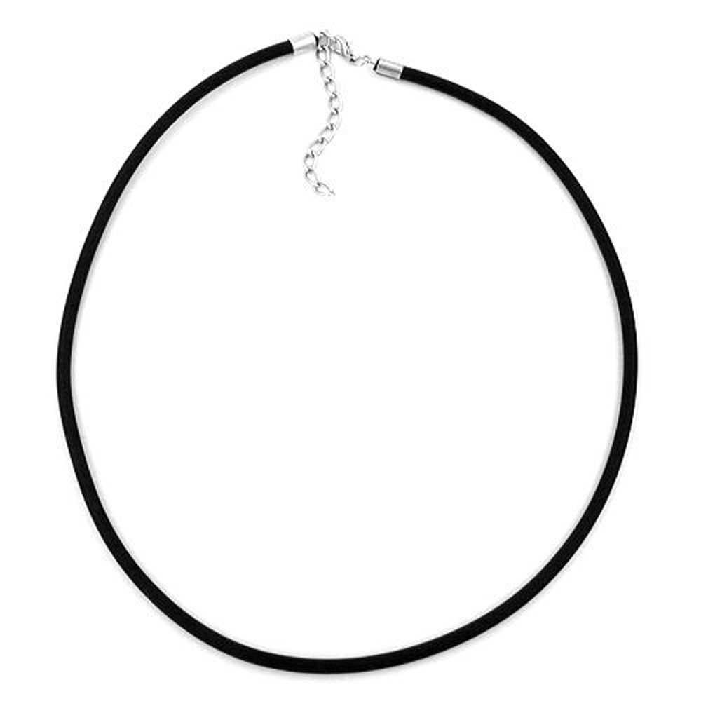 Halskette Kautschuk 4mm Gummi 60cm silber-farbig