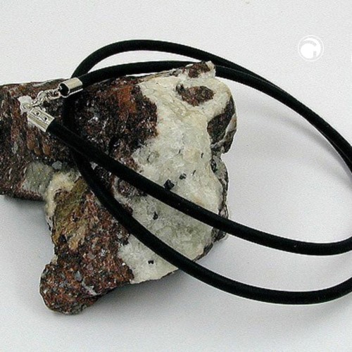 Halskette Kautschuk 4mm Gummi 70cm silber-farbig