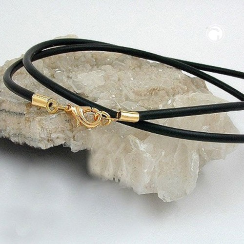 Halskette Kautschuk 4mm Gummi 80cm Gold-farbig