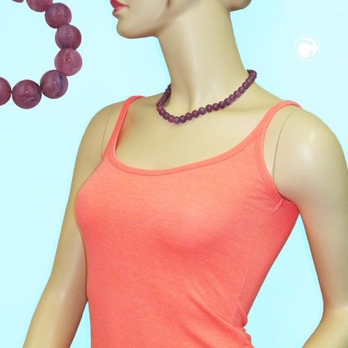 Halskette Perlen 10mm flieder-violett 45cm
