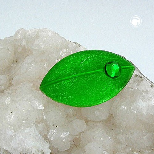 Brosche Maus grün mit Stein