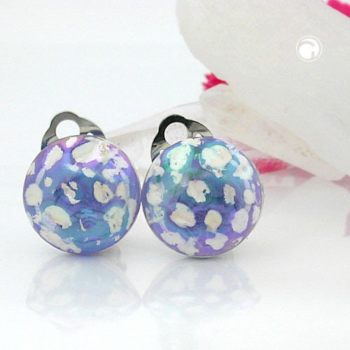 Ohrring gehämmert flieder-weiß-AB