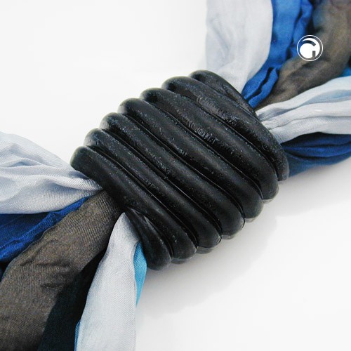 Tuchperle Spirale schwarz-matt