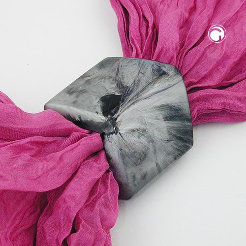 Tuchring Sechseck schwarz-silber-marmit