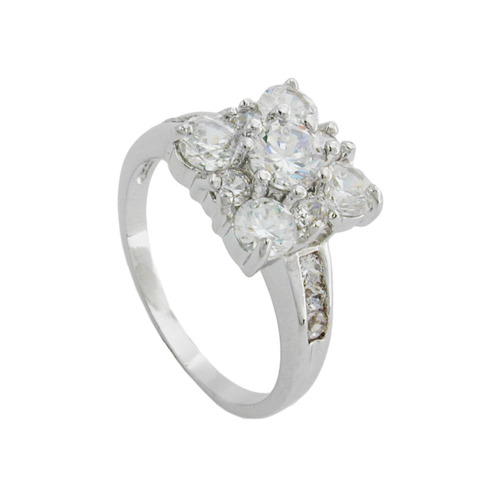 Ring Viereck mit weißen Zirkonias