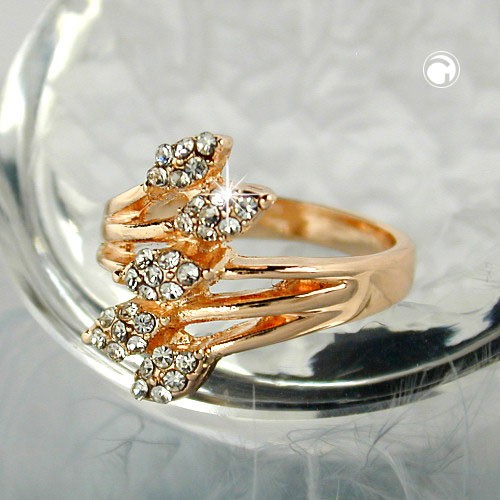 Ring mit Glassteinen vergoldet