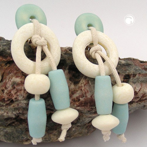 Ohrring Hänger elfenbein-farbig türkis