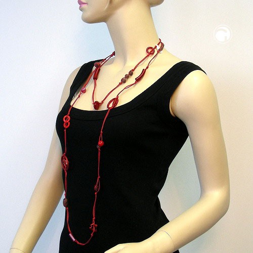 Collier Halskette Perlen Röttöne endlos 190cm