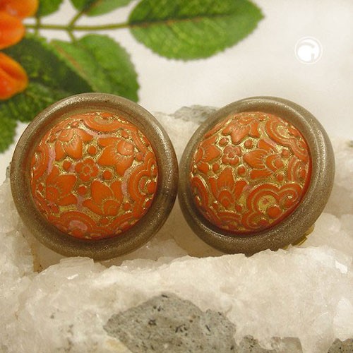 Ohrring orangeton messing-farbig