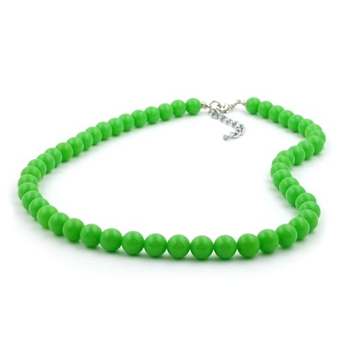 Collier Halskette Perlen 8mm hellgrün-glänzend 80cm