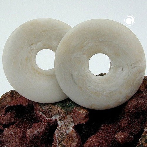 Ohrring Ring grau-beige-marmoriert-matt