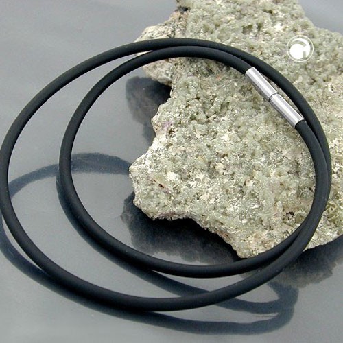 Halskette Kautschuk 3mm Stahl-Verschluss 50cm