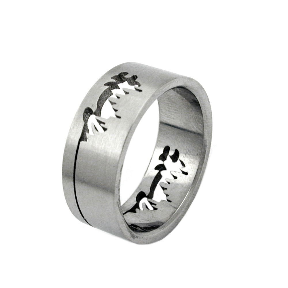Ring Edelstahl Muster durchbrochen Größe 70