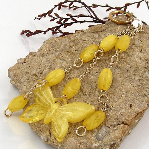 Taschenschmuck Schmetterling gelb