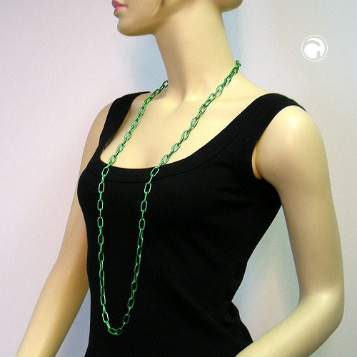 Collier Halskette Anker weit 8mm grün-matt 110cm
