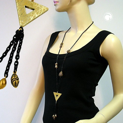 Collier Halskette Dreieck Gold AnkerCollier Halskette schwarz 90cm