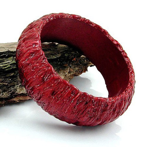 Armreif Borke 87x28mm rot-metallic