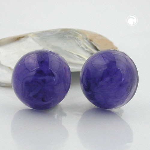 Ohrring 18mm lila-marmoriert-glänzend