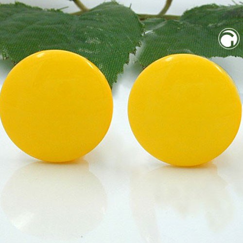 Ohrring 20mm gelb glänzend Vollplastik