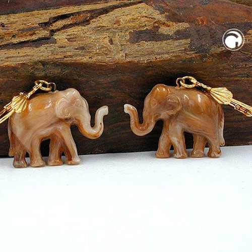 Ohrhaken Elefant mini braun
