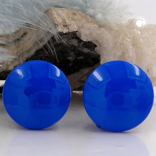 Ohrring 20 royalblau glänzend Vollplastik