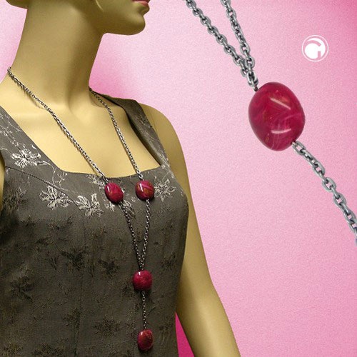 Halskette AnkerHalskette Nugget pink-gold 100cm