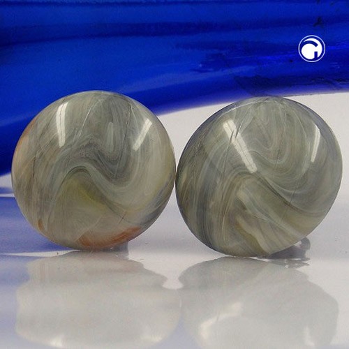 Ohrring 30 Riss grau-beige-marmoriert