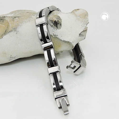 Armband massiv 9 Glieder Edelstahl