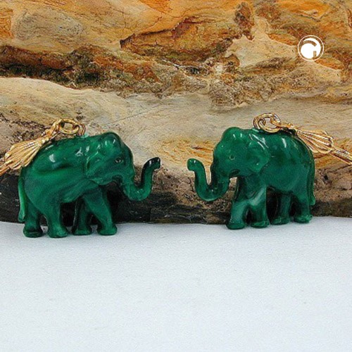 Ohrring Elefant mini grünton