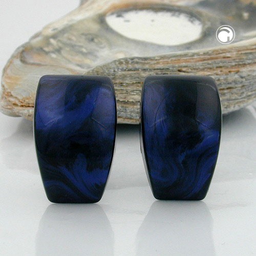 Ohrring Trapez dunkelblau-schwarz