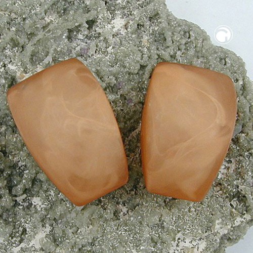 Ohrring Trapez hellbraun marmoriert matt