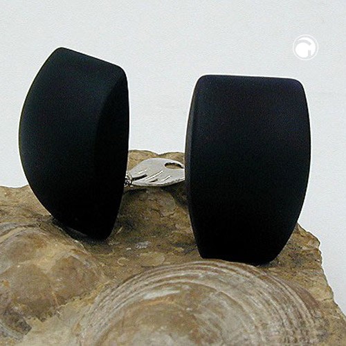 Ohrring Trapez schwarz matt