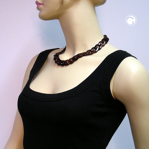 Collier Halskette Panzer schildpatt 45cm