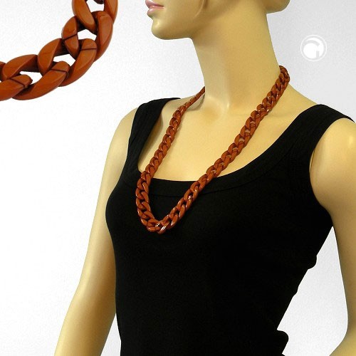 Collier Halskette Panzer braun-glänzend 60cm