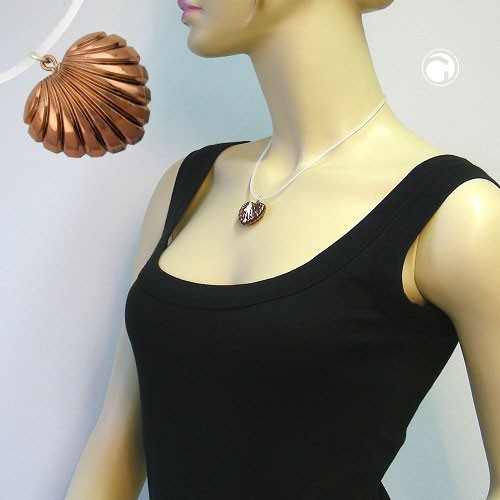 Halskette Muschelherz kupfer-farbig 42cm
