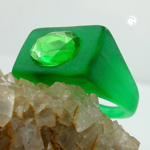 Ring Vollplastik grün-transparent-matt