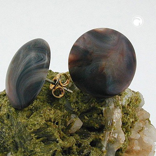 Ohrstecker dunkelhorn-matt