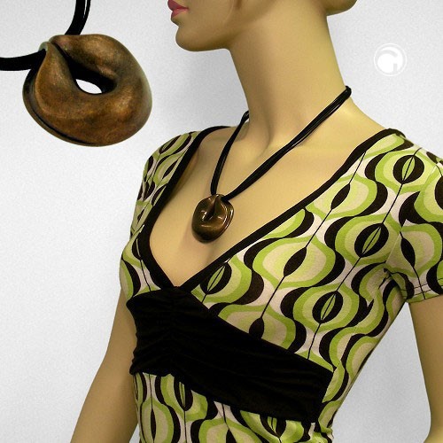 Collier Halskette Amulett altmessing Kordel 50cm