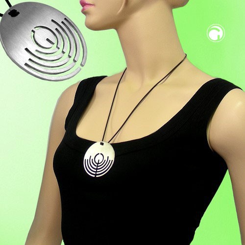 Collier Halskette Edelstahl rund 10-armig 60cm