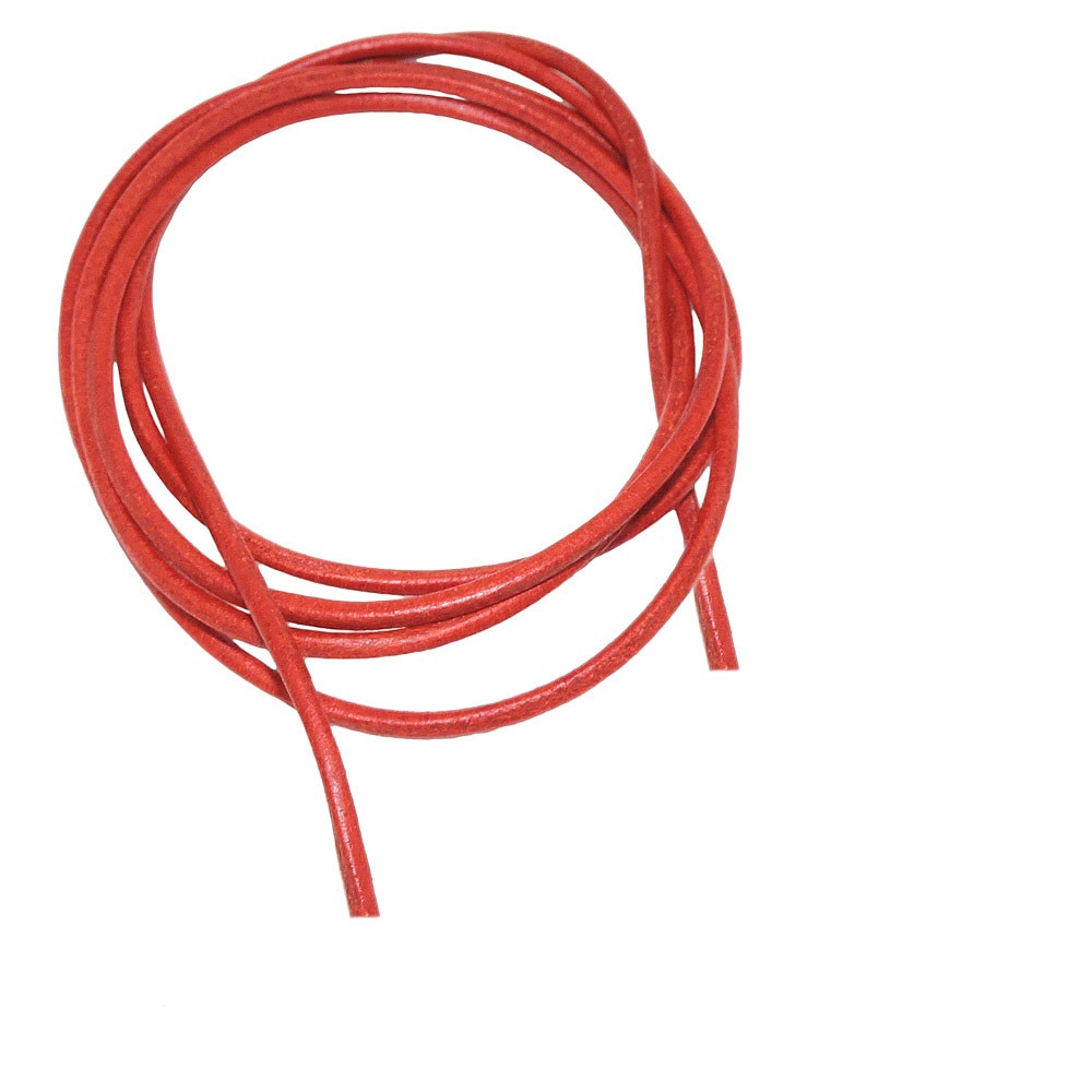 Lederband Rundschnur Rindleder orange gefärbt ca. 1m