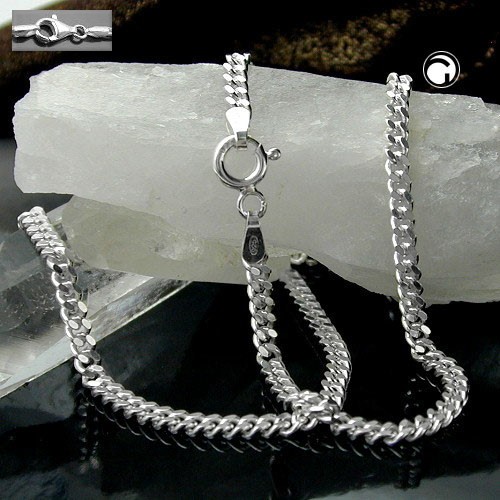 Armband Panzer 2x diamantiert 925 Sterlingsilber