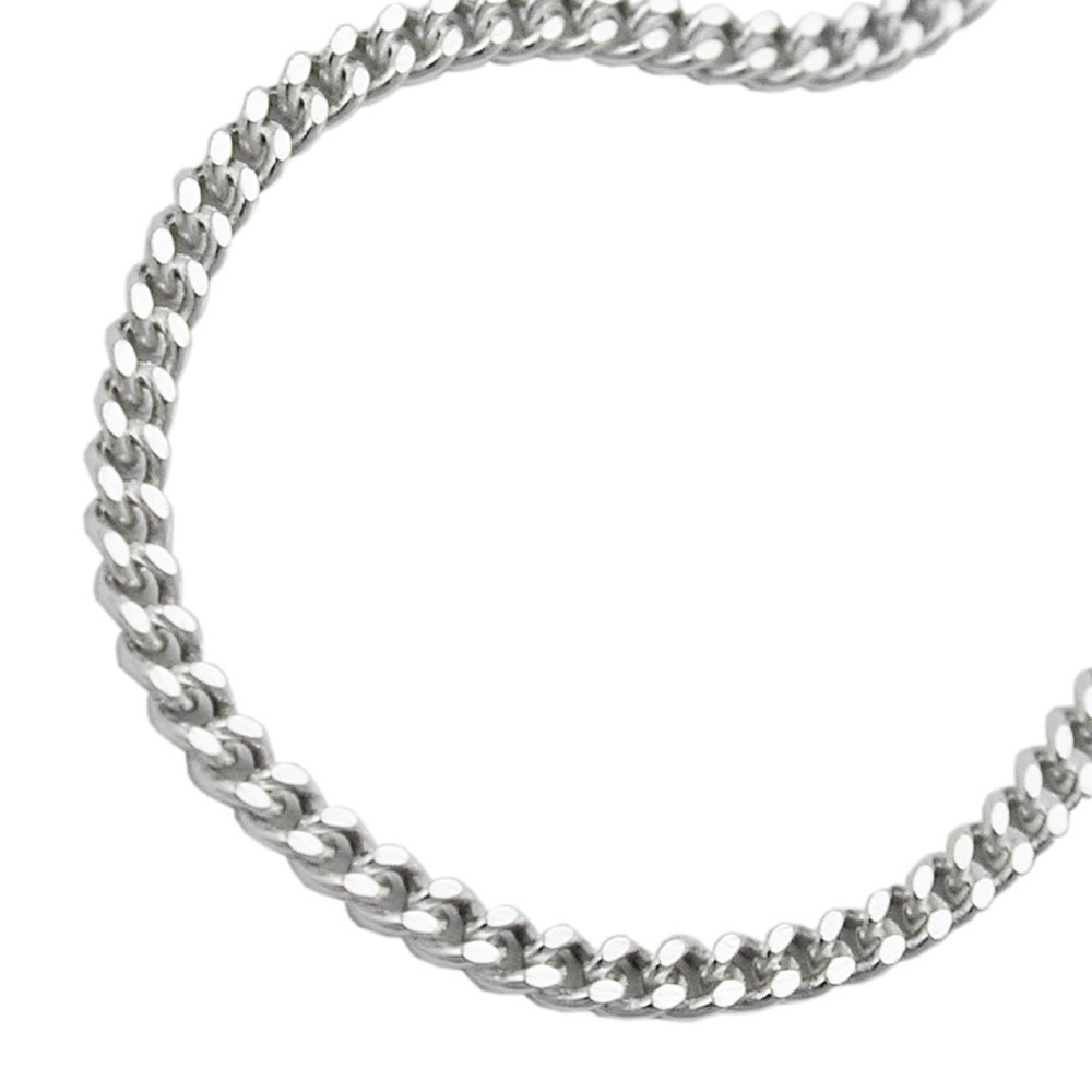 Halskette Panzer 2x diamantiert 925 Sterlingsilber 60cm