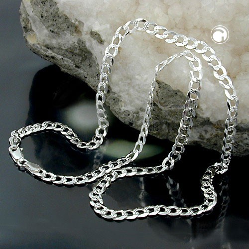 Armband Panzer flach Muster 925 Sterlingsilber