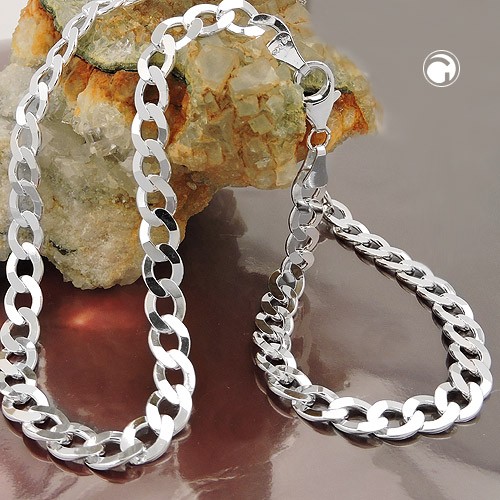 Armband Panzer flach 6.7mm 925 Sterlingsilber