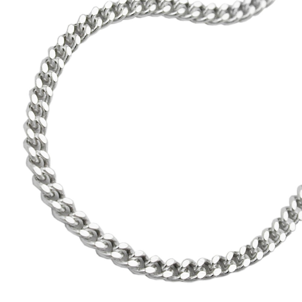 Halskette Panzer 2x diamantiert 925 Sterlingsilber 50cm