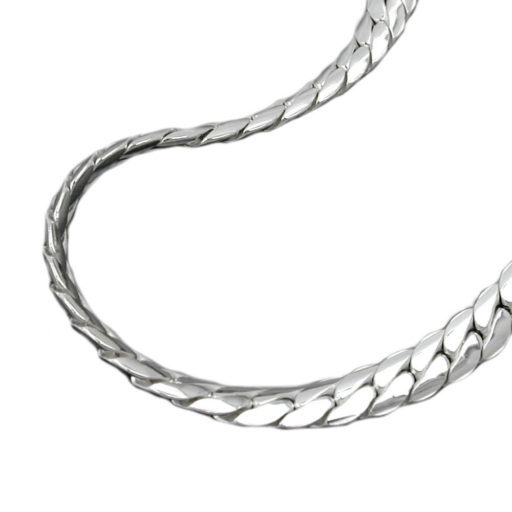 Halskette Panzer flach oval 925 Sterlingsilber 45cm