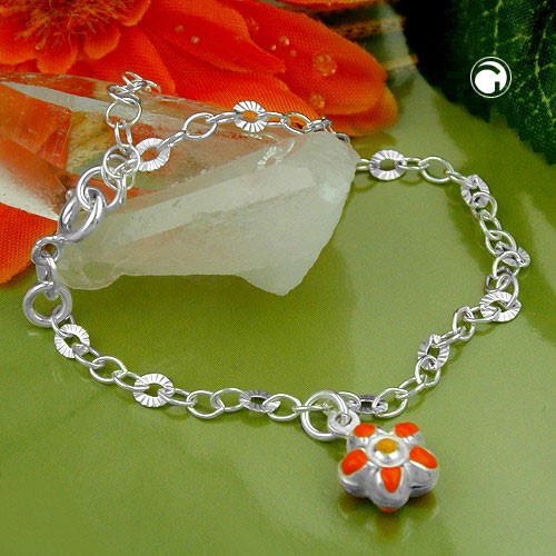 Armband Fantasie Anker Blume 925 Sterlingsilber